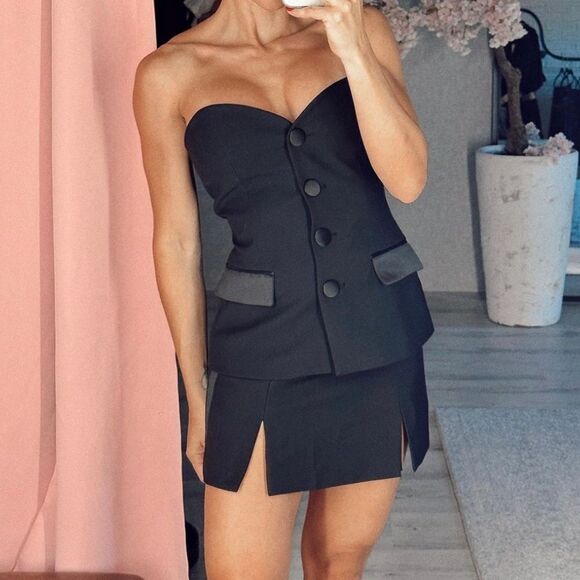 ZARA COMBINATION SATIN EFFECT BUSTIER TOP - Picture 15 of 16